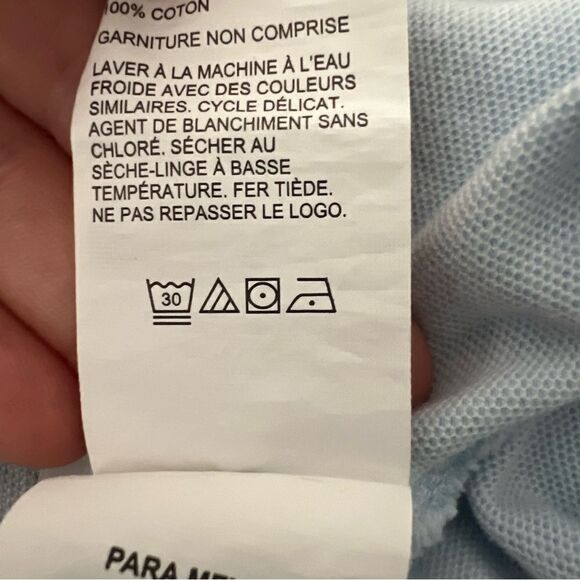 Original Penguin Mens Polo Shirt Size XL Chest Stripe Light Blue Logo Cotton - Picture 9 of 11